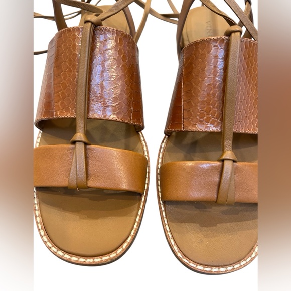 Vince Forster Leather Strappy Lace Up Sandals - Picture 6 of 13